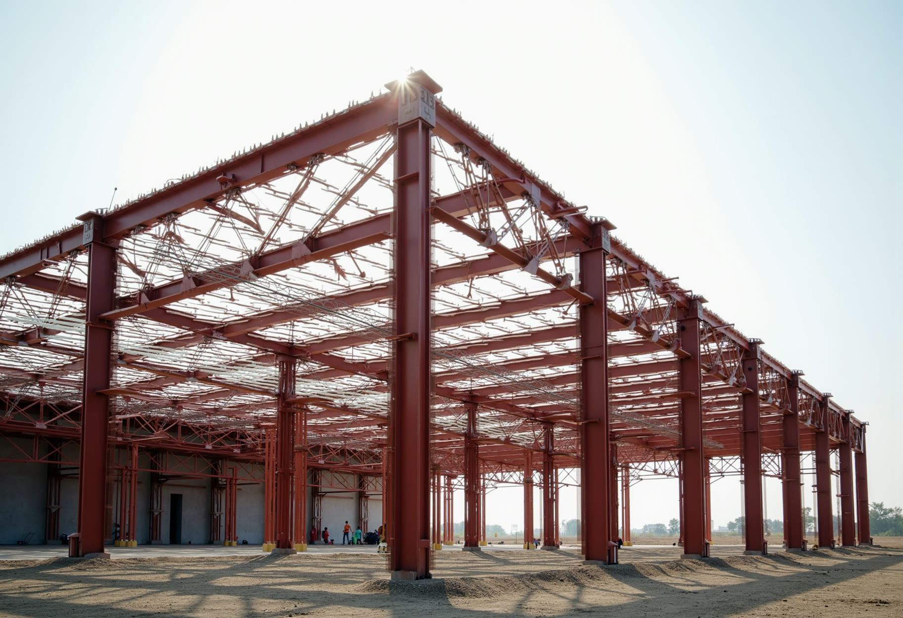 Red-iron frame before sheeting
